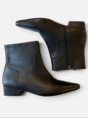 Jason Wu Pointed Black Leather Ankle Boots Size 8.5